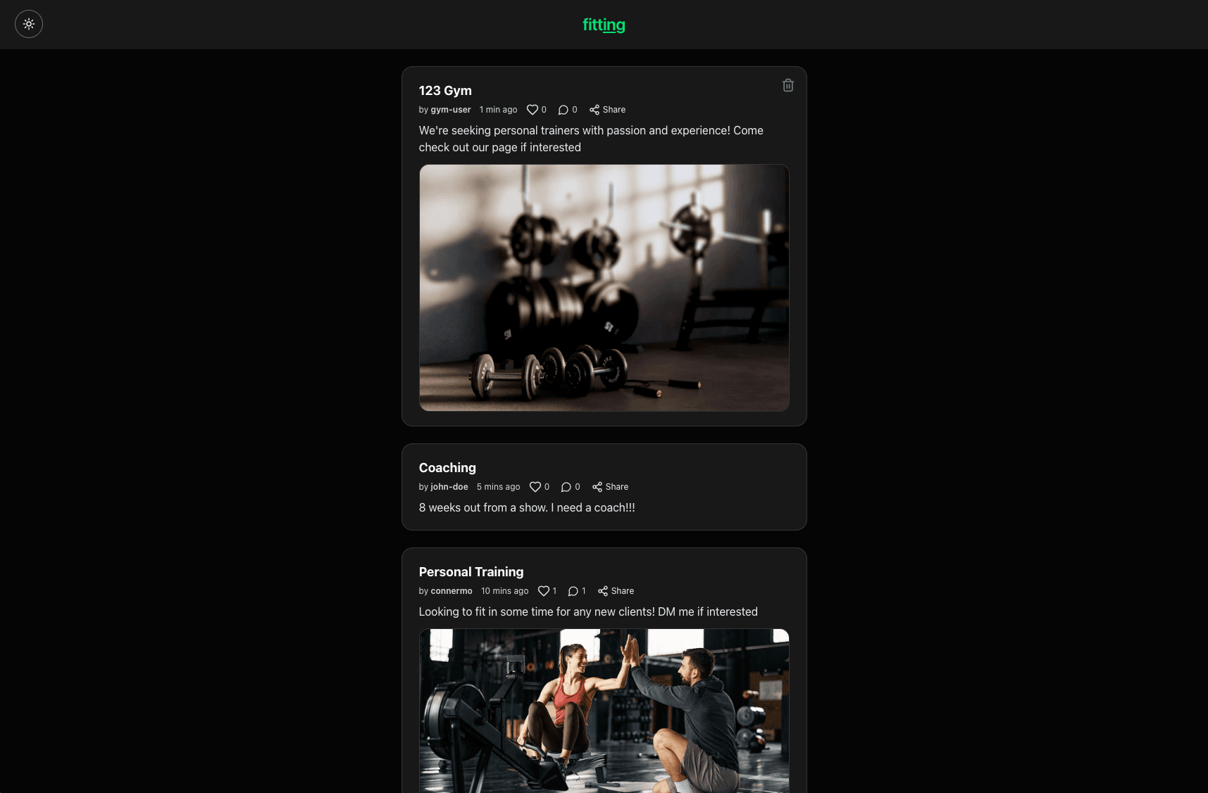 Home posts feed